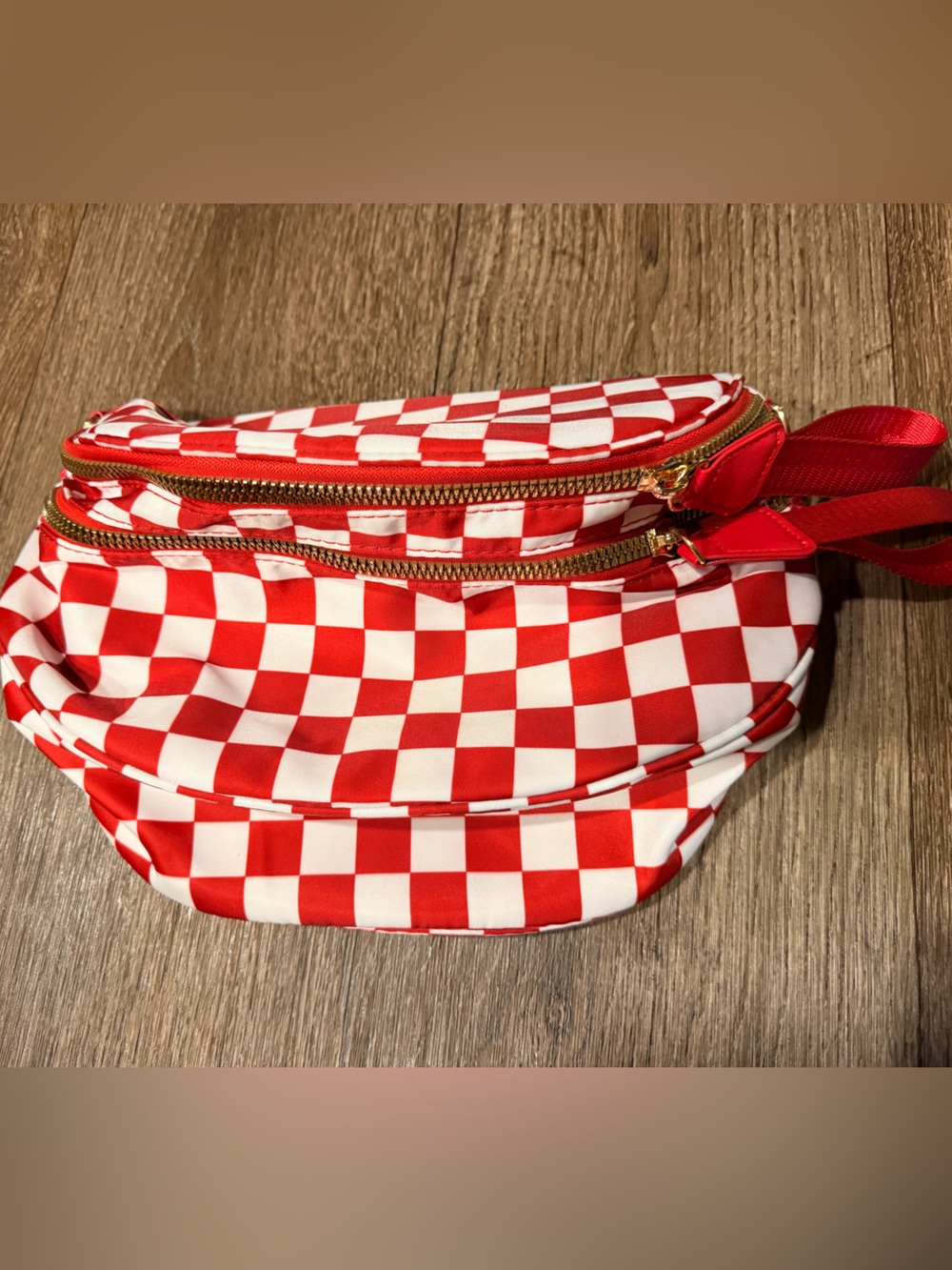 Emmafy Red Checkerboard Sling Bag